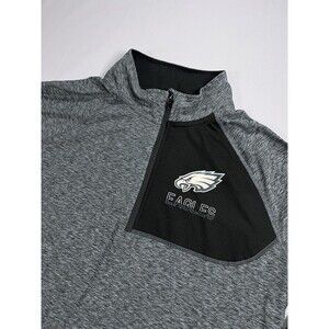 Fanatics Pro Line Philadelphia Eagles 1/4 Zip Pullover Jacket Shirt Gray Mens L